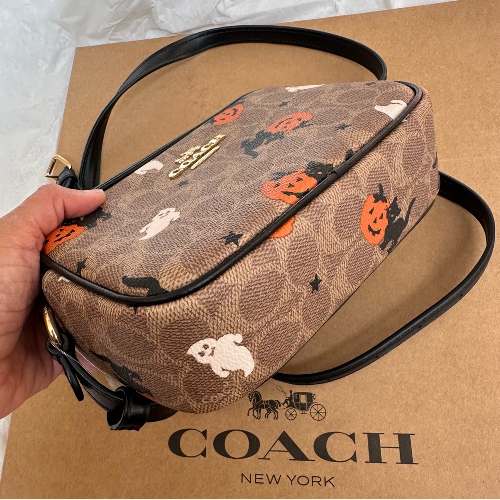 NWT ❤️ LAST ONE ❤️ Coach Mini Jamie Camera Bag Signature Canvas Halloween CW432 - Picture 7 of 15